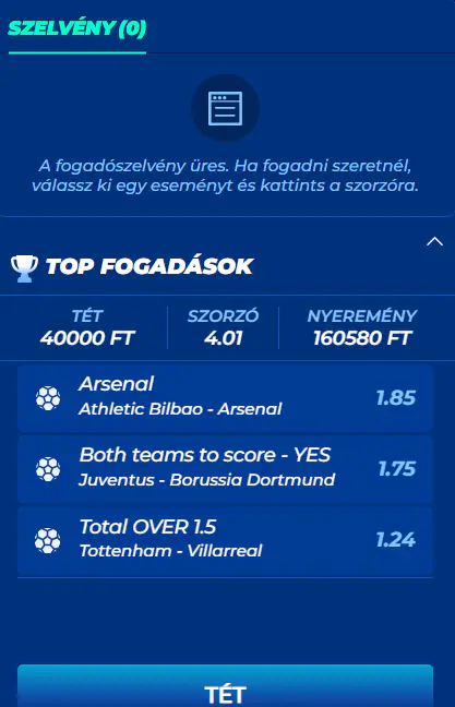 Top fogadások a BassBet-nél